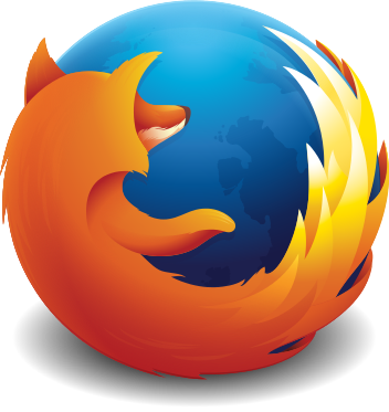 The Firefox logo: a flaming fox surrounding the Earth.